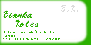 bianka koles business card